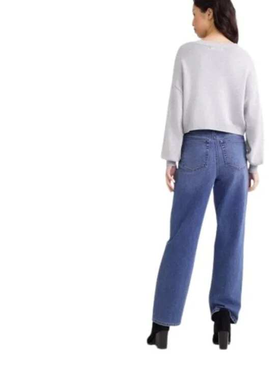 Madden NYC Womens Cropped Studded Heart Sweater Heather Gray XXS New - Picture 3 of 4